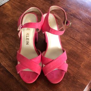 Hot Pink Platform Open Toe Heels